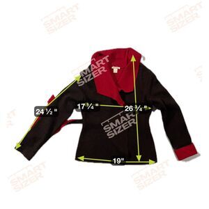 Yvonne Le Marie Womens SizeS100% Wool Sweater Cardigan Black Red Sailor Collar